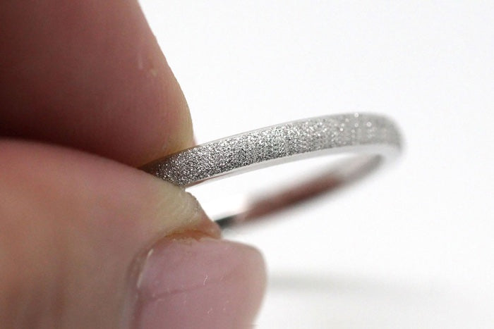 3mm Sparkly Wedding Band for Women in 925 Sterling Silver | T-0034