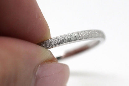 3mm Sparkly Wedding Band for Women in 925 Sterling Silver | T-0034