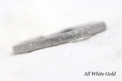 3mm Gold Sparkly Wedding Band for Women