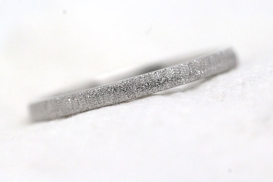 3mm Sparkly Wedding Band for Women in 925 Sterling Silver | T-0034