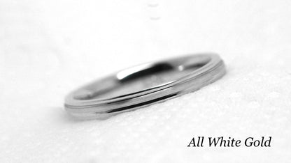 2mm Two Tone Gold Women's Wedding Band 10K 14K 18K | 2mm Solid Gold Wedding Band for Women. Classic Satin finish with Polished edges gives this gold ring an elegant and classic look.