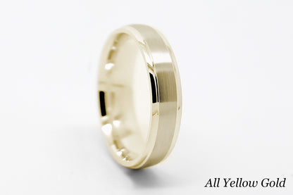 3mm Gold Classic Brushed Low Dome Wedding Band for Women and Men | 6010