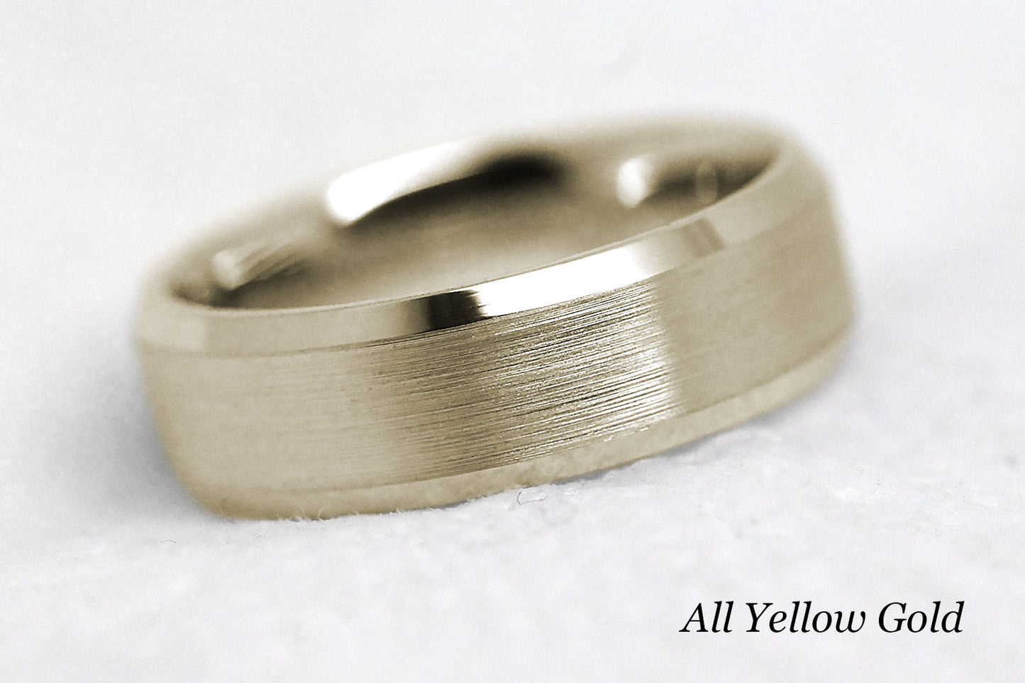 5mm Gold Beveled Brushed Wedding Band For Men and Women | AT-6034