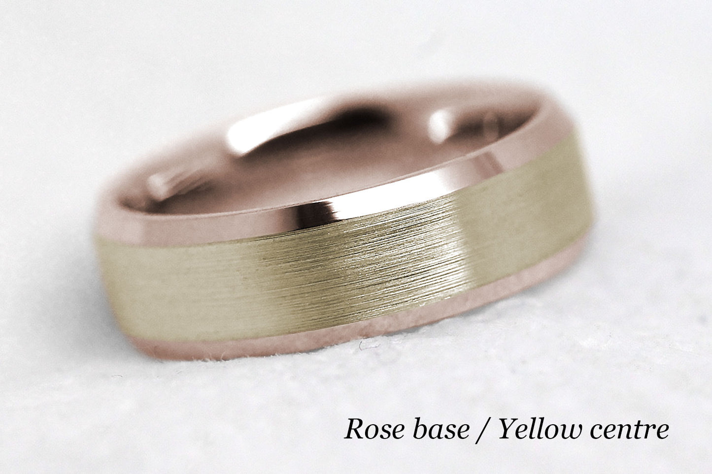 5mm Gold Beveled Brushed Wedding Band For Men and Women | AT-6034