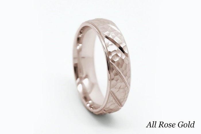 6mm Gold Classic Hammered Wedding Band for Men and Women | 6137