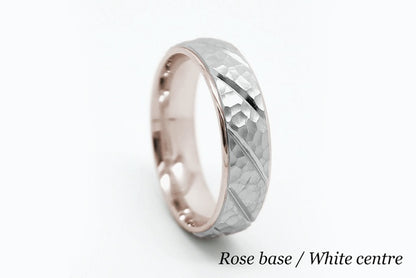 6mm Gold Classic Hammered Wedding Band for Men and Women | 6137