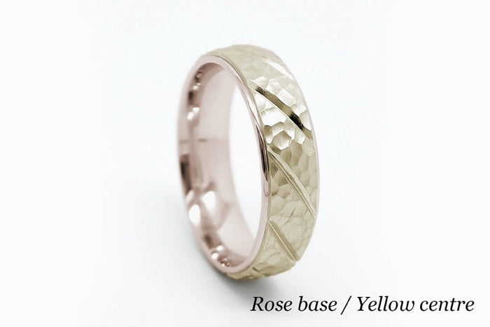 6mm Gold Classic Hammered Wedding Band for Men and Women | 6137