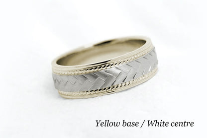 6mm Gold Braided Wedding Band for Men and Women with Twisted Milgrain | AT-6672