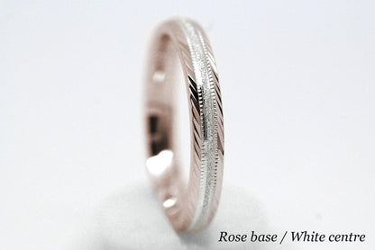 3mm Gold Wedding Band for Men and Women with Filigree Edge | T-6673