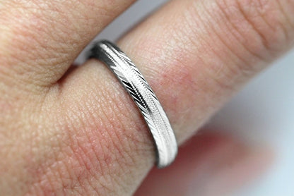 3mm Wedding Band with Filigree Edge for Women and Men in 925 Sterling Silver | T-6673