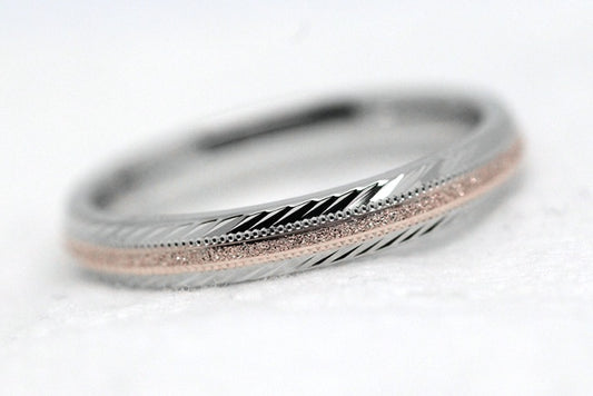 3mm Gold Wedding Band for Men and Women with Filigree Edge | T-6673