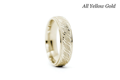 6mm Gold Filigree Sparkly Wedding Band for Men and Women | 6674