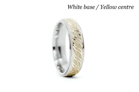 6mm Gold Filigree Sparkly Wedding Band for Men and Women | 6674