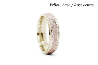 6mm Gold Filigree Sparkly Wedding Band for Men and Women | 6674
