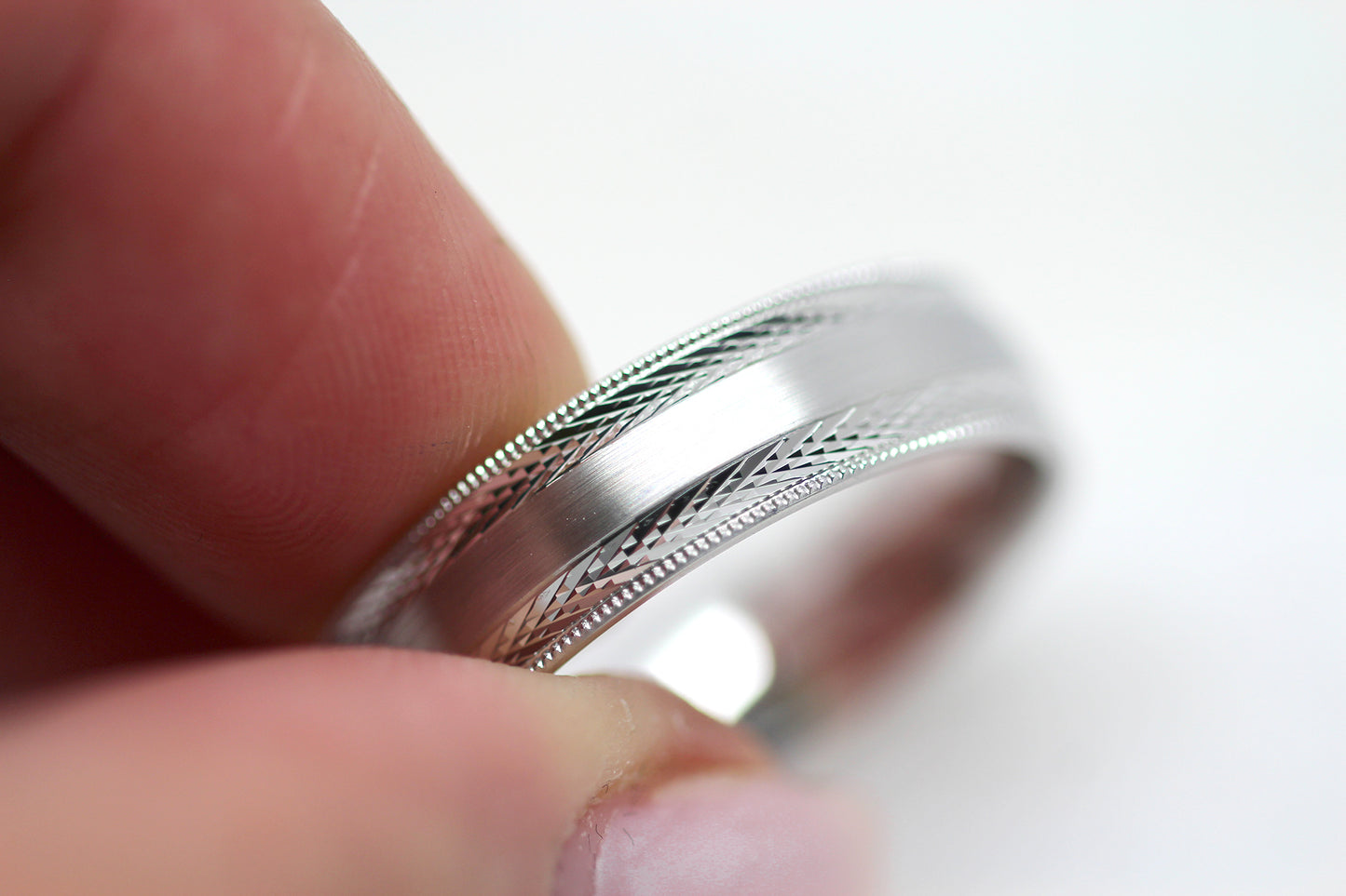 6mm 925 Silver Brushed with Filigree Edge Wedding Band for Men and Women | 6680