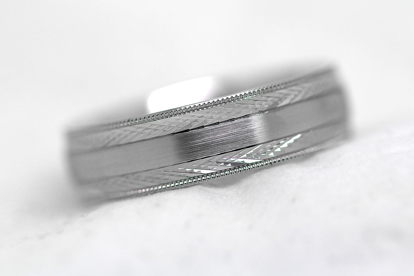 6mm 925 Silver Brushed with Filigree Edge Wedding Band for Men and Women | 6680