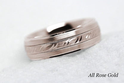 5mm Gold Filigree Design Wedding Band for Men and Women | AT-6693
