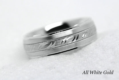 5mm Gold Filigree Design Wedding Band for Men and Women | AT-6693