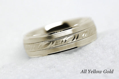 5mm Gold Filigree Design Wedding Band for Men and Women | AT-6693