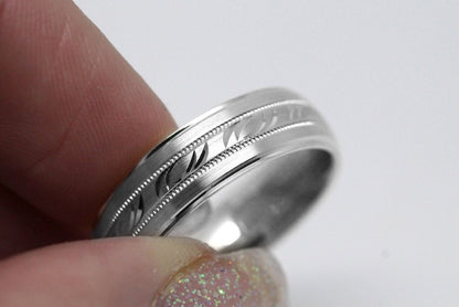 5mm 925 Silver Filigree Design Wedding Band for Men and Women | AT-6693