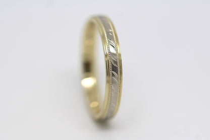 3mm Gold Filigree Wedding Band for Men and Women | AT-6693
