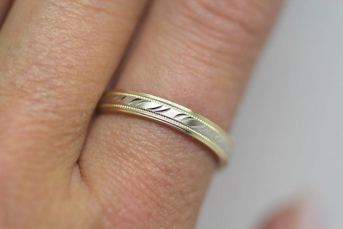 3mm Gold Filigree Wedding Band for Men and Women | AT-6693