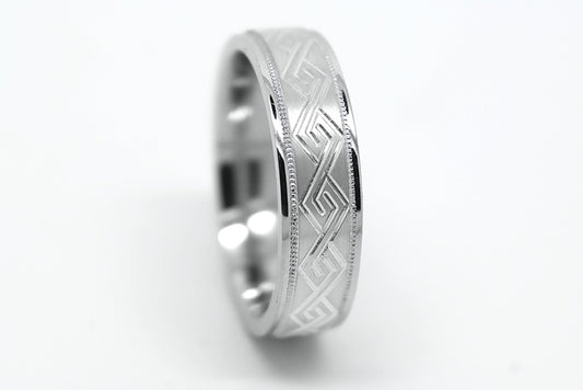 6mm 925 Silver Celtic Flat Wedding Band for Men and Women |6701