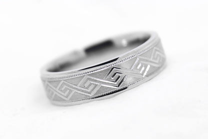 6mm 925 Silver Celtic Flat Wedding Band for Men and Women |6701