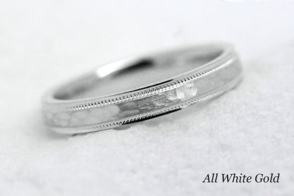 3mm Gold Hammered Wedding Band for Men and Women | AT-8008