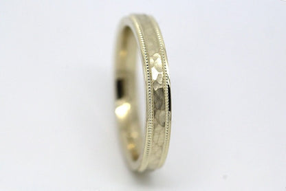 3mm Gold Hammered Wedding Band for Men and Women | AT-8008