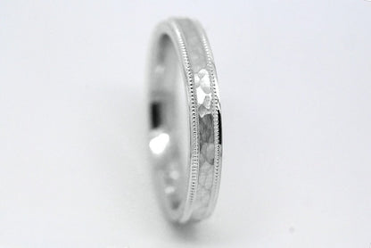 3mm Hammered Wedding Band for Men and Women in 925 Sterling Silver | AT-8008