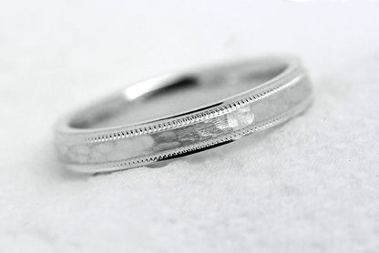 3mm Hammered Wedding Band for Men and Women in 925 Sterling Silver | AT-8008