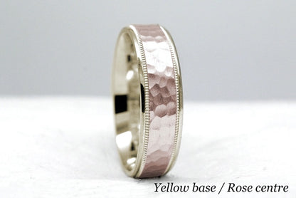 6mm Gold Classic Hammered Wedding Band for Men and Women | 8008