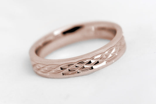 4mm Gold Wedding Band with Infinity Celtic Design for Women and Men | AT-8273