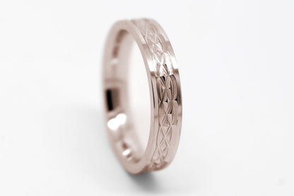 4mm Gold Wedding Band with Infinity Celtic Design for Women and Men | AT-8273