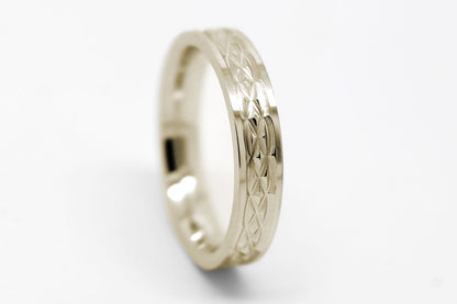 4mm Gold Wedding Band with Infinity Celtic Design for Women and Men | AT-8273