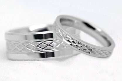 4mm 925 Silver Wedding Band with Infinity Celtic Design for Men and Women | AT-8273