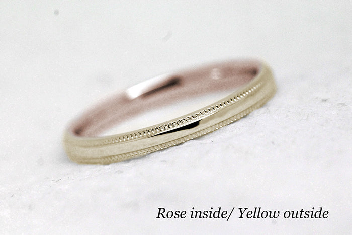 2mm Gold Plain with Milgrain Wedding Band for Women AT 0002