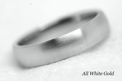 5mm Gold Classic Brushed Dome Wedding Band for Men and Women | AT-TF-0005