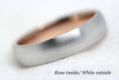 5mm Gold Classic Brushed Dome Wedding Band for Men and Women | AT-TF-0005