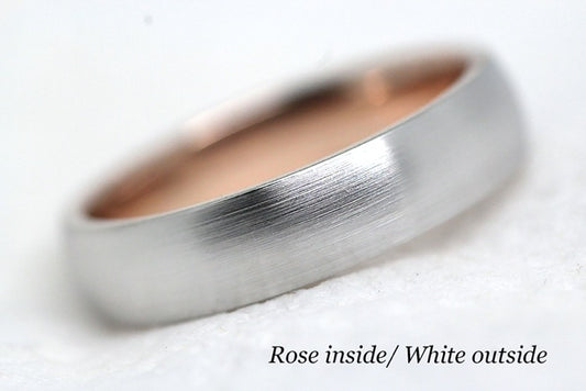 5mm Gold Classic Brushed Dome Wedding Band for Men and Women | AT-TF-0005