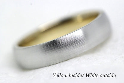 5mm Gold Classic Brushed Dome Wedding Band for Men and Women | AT-TF-0005