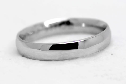 4mm 925 Sterling Silver Plain Polished Wedding Band for Women and Men | AT-0022